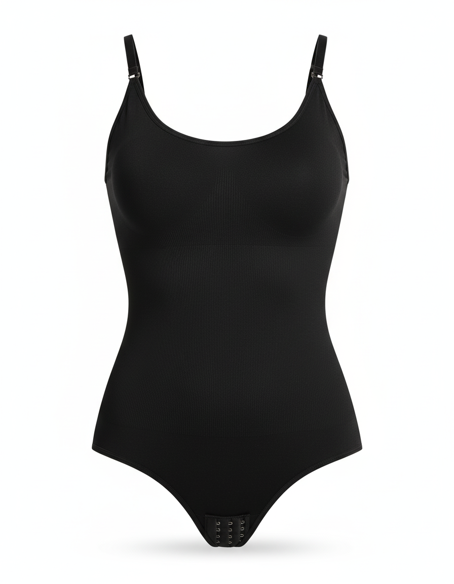 Women'S Adjustable Strap Shapewear Bodysuits with Snap Closure, Seamless Thong Design,