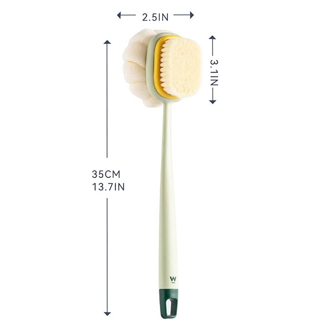 Bath Brush for Men & Women | Soft Bristle Body Scrubber for Home Spa & Daily Skin Care | Travel-Friendly Shower Brush for Glowing Skin | Exfoliating Body Cleaning Tool for Back, Arms, Legs & Feet