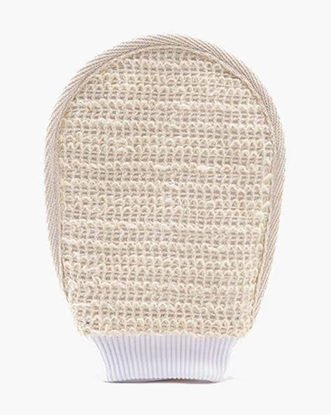Exfoliating Bath Glove for Dead Skin, Tan Removal, Strawberry Skin, Body Acne & Ingrown Hair | 100% Ramie Plant Fibre, Body Exfoliator for Dry Patches | 1 Glove