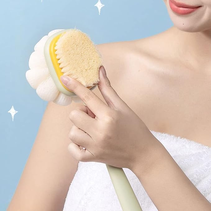 Bath Brush for Men & Women | Soft Bristle Body Scrubber for Home Spa & Daily Skin Care | Travel-Friendly Shower Brush for Glowing Skin | Exfoliating Body Cleaning Tool for Back, Arms, Legs & Feet