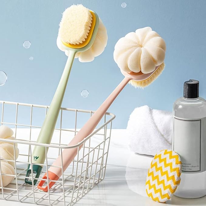 Bath Brush for Men & Women | Soft Bristle Body Scrubber for Home Spa & Daily Skin Care | Travel-Friendly Shower Brush for Glowing Skin | Exfoliating Body Cleaning Tool for Back, Arms, Legs & Feet