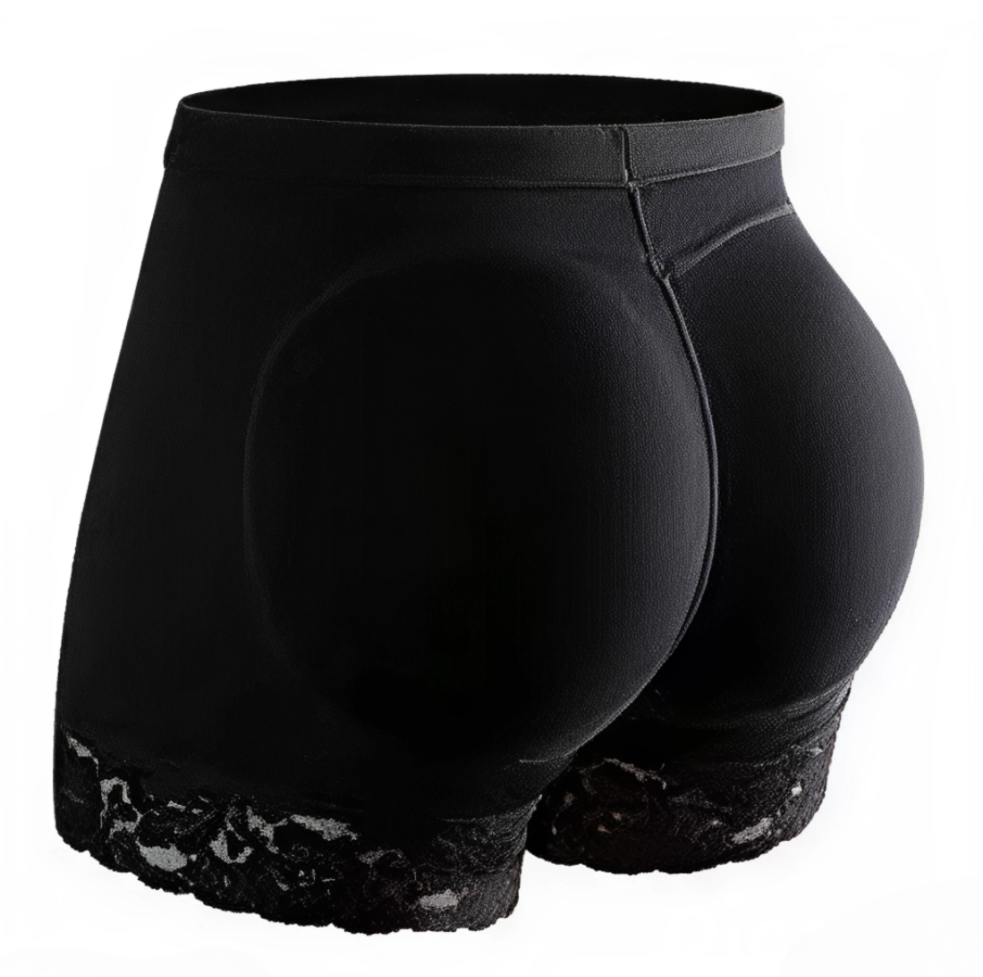 DALUCI Women's Polyester Butt Lifter Smooth Round Shape Padded Butt Hip Enhancer Shaper Panties Bottom Butt Hip Enhancing Briefs Padded Butt Lifter Panty Body Fake Hip Shapewear Briefs (Black)