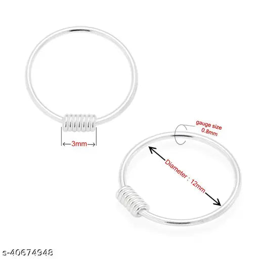 92.5 Sterling Silver Sizzling Graceful Nosepins